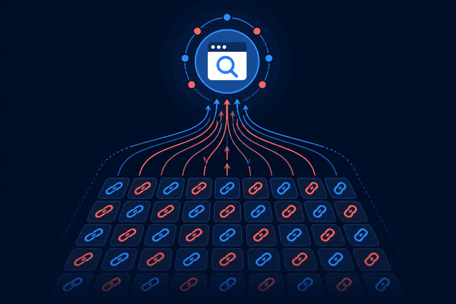 Illustration of multiple website links submitted for bulk Google indexing