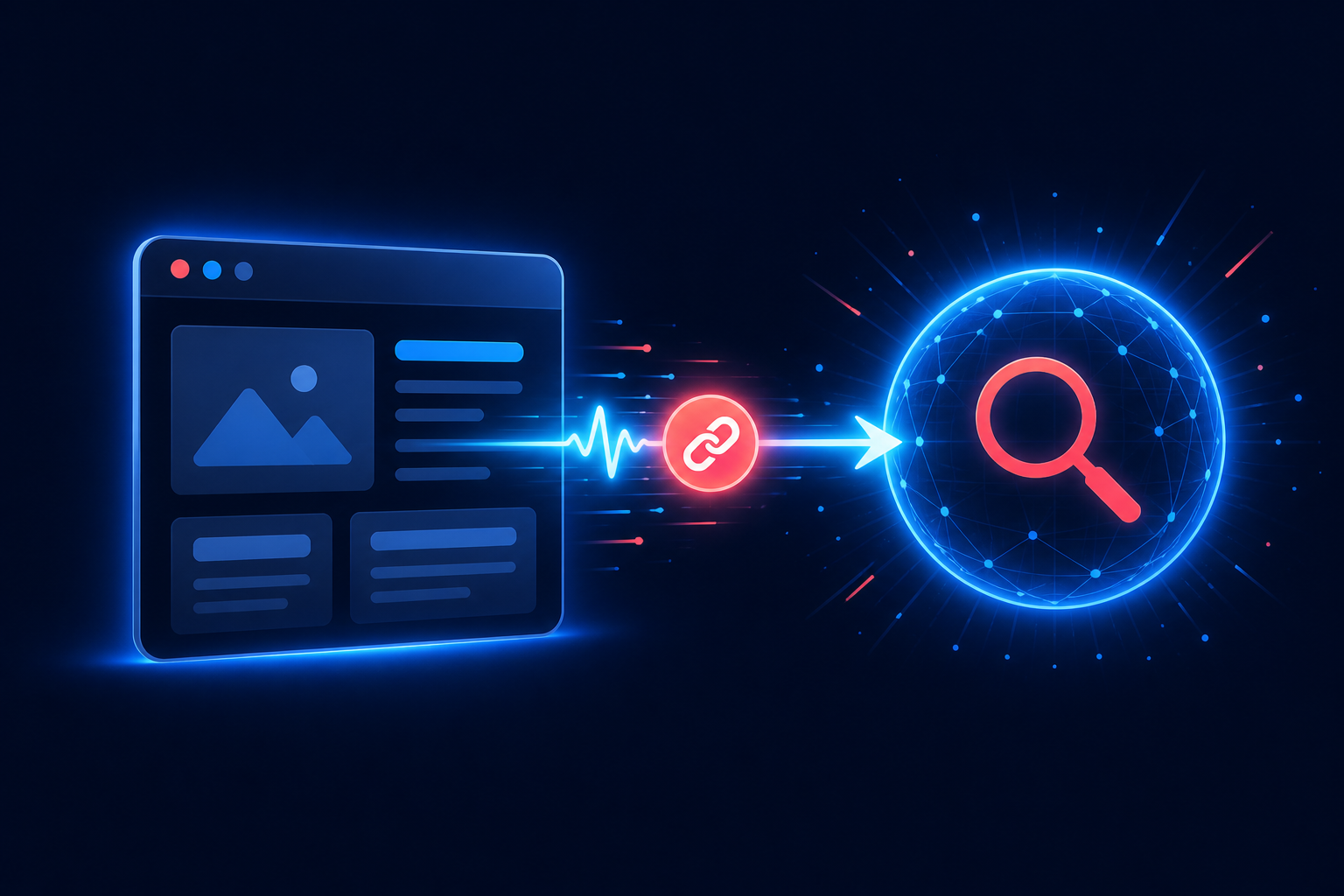 Illustration of realtime website link submission to Google